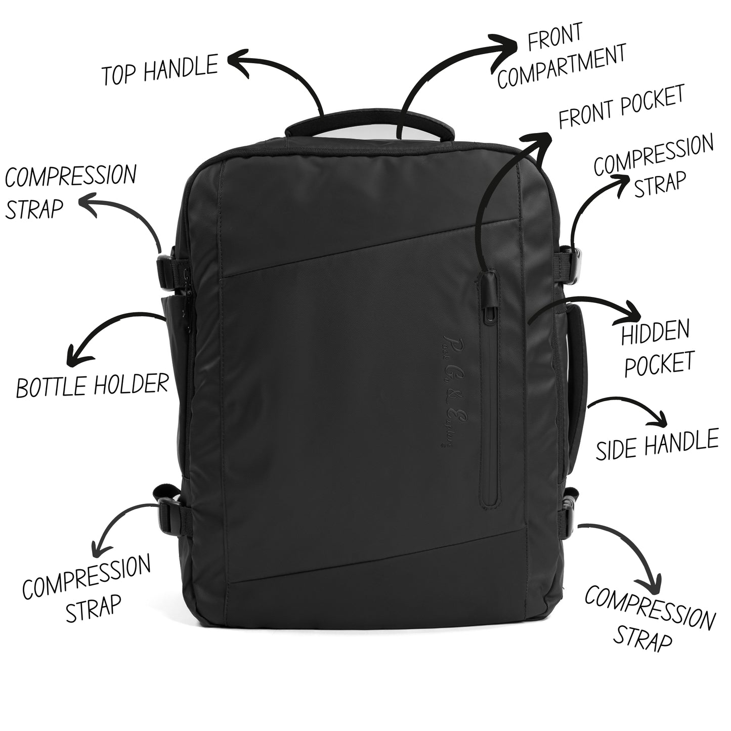 PACK GO & EXPLORE TRAVEL BACKPACK (BLACK)