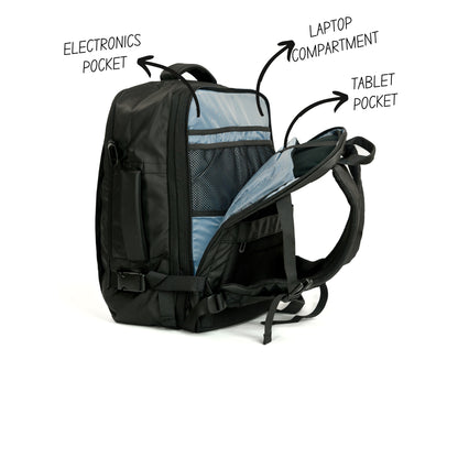 PACK GO & EXPLORE TRAVEL BACKPACK (BLACK)