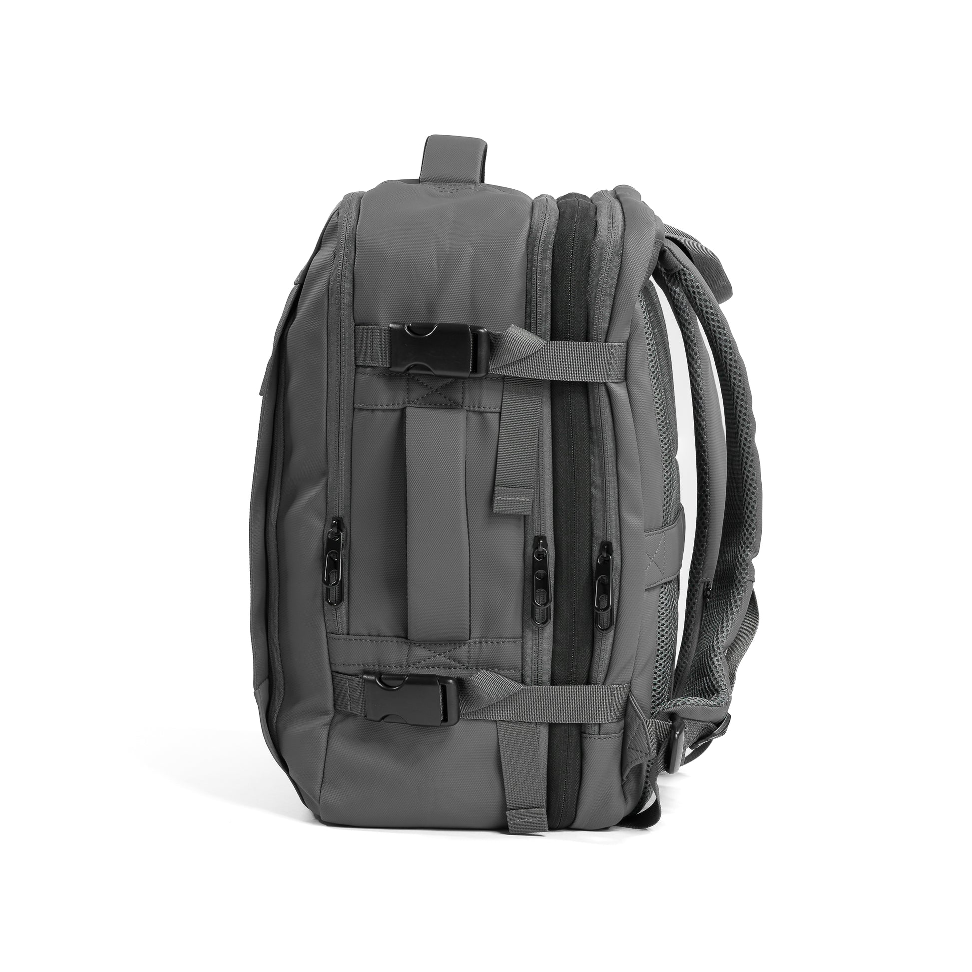 Pack Go and Explore Backpack Gray side view