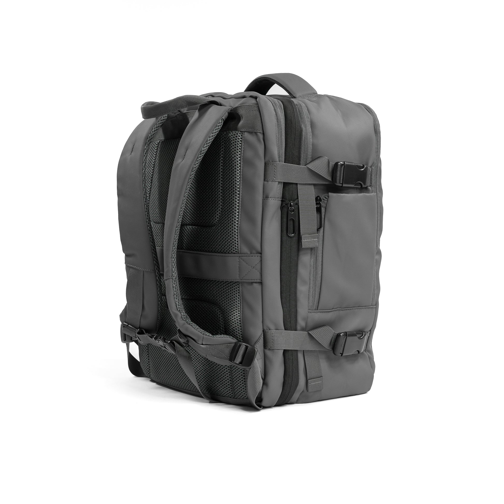 Pack Go and Explore Backpack Gray side view