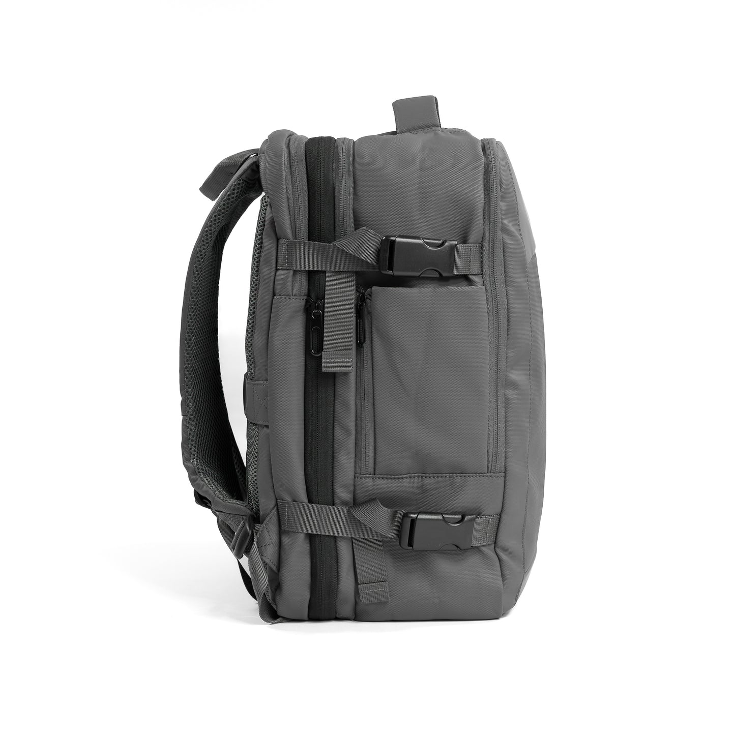 Pack Go and Explore Backpack Gray side view