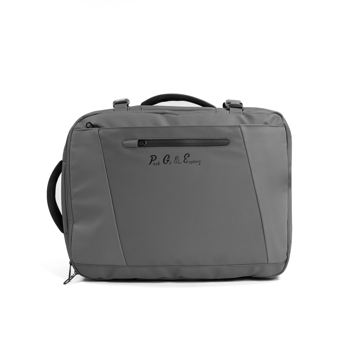 Pack Go and Explore Backpack Gray suitcase view