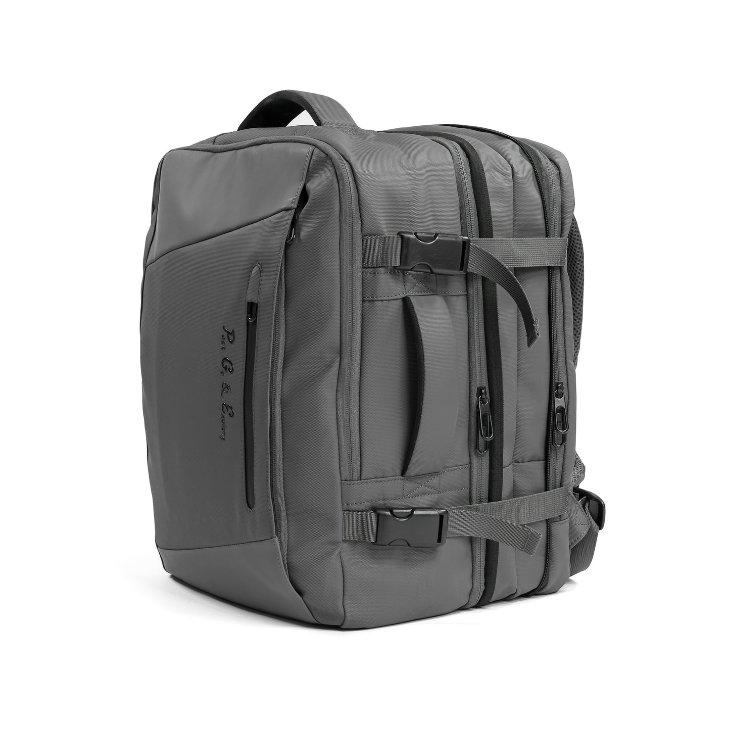 Pack Go and Explore Backpack Gray expanded side view