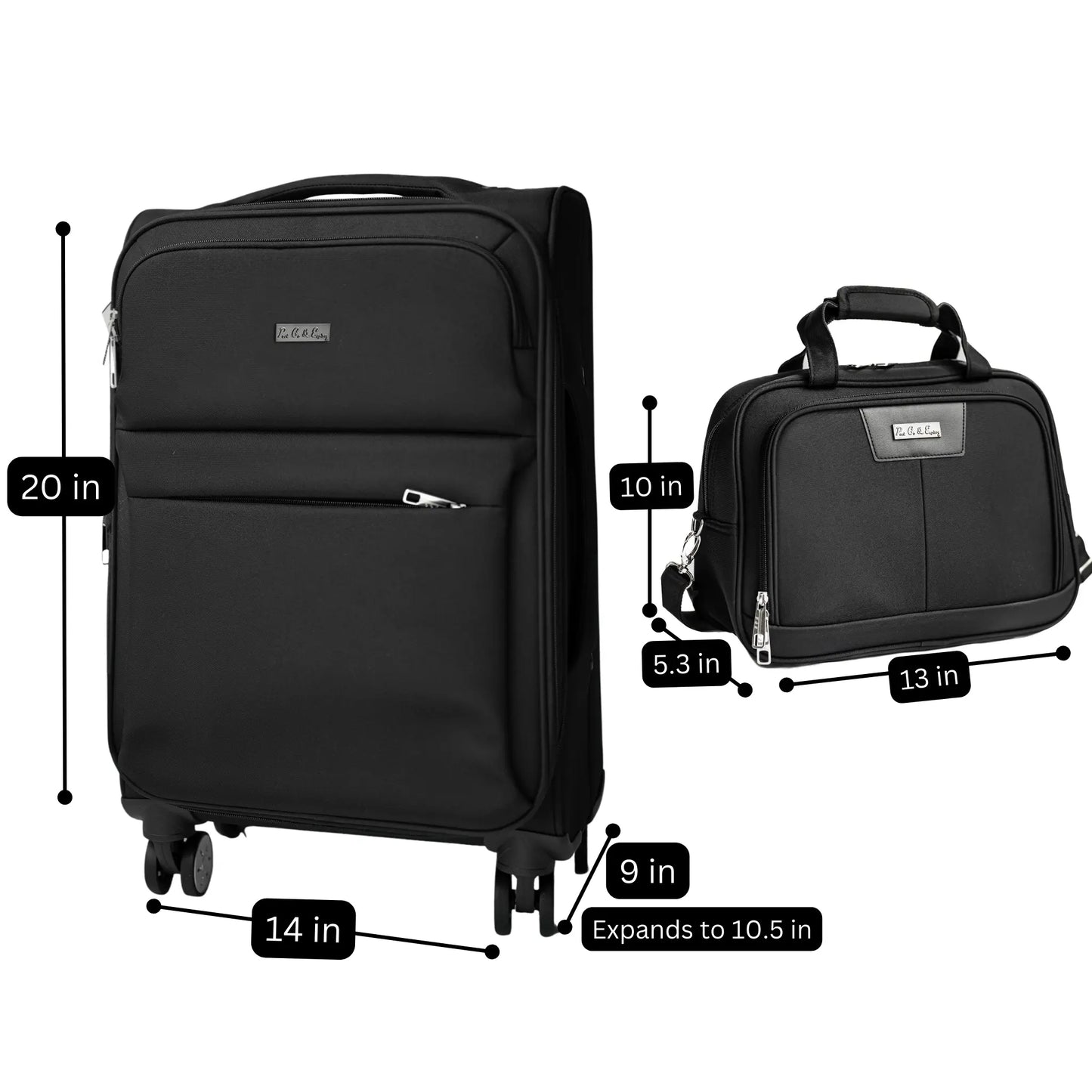 Pack Go & Explore Luggage Set dimensions